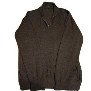 G/Fore Quarter 1/4 Zip Charcoal Gray Sz Medium Long Sleeve Merino/Viscose/Wool